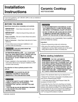GE Moffat MCP2024DXBB Ceramic Cooktop User manual
