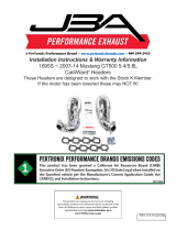 JBA PERFORMANCE EXHAUST 1695S Exhaust Cat4Ward Headers User manual