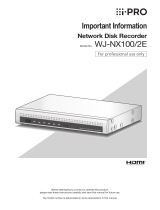 i-PRO i-PRO WJ-NX100-2E System Network Disk Recorder User manual