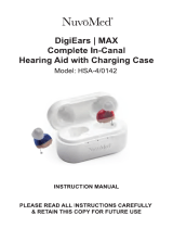 NuvoMed HSA 4 0142 DigiEars Max CIC Digital Hearing Aids Charging Case User manual