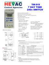 Hevac TM-919 240v Time Switch User manual