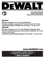 DeWalt DCD794 20V User manual
