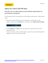 Jabra UC Voice 550 MS Duo Operating instructions