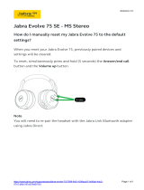 Jabra Evolve 75 SE Operating instructions