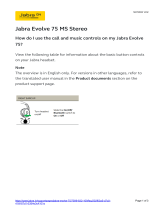 Jabra Evolve 75 MS Stereo Operating instructions