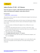 Jabra Evolve 75 SE UC Stereo Operating instructions