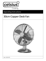 Celsius CELDF170 30cm Copper Desk Fan Operating instructions