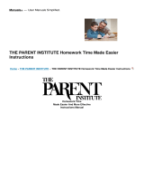 THE PARENT INSTITUTE Homework Time Made Easier Operating instructions