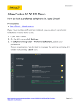 Jabra Evolve 65 SE MS Mono Operating instructions