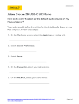Jabra Evolve 20 Operating instructions