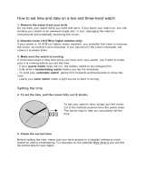 Watch How to set time and date on a three-hand watch Operating instructions