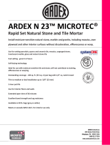 ARDEX N-23 Rapid Set Natural Stone and Tile Mortar Operating instructions