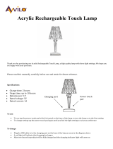 Avilo Acrylic Rechargeable Touch Lamp Operating instructions