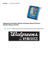 HoMedics Walgreens Deluxe Automatic Blood Pressure Monitor Owner's manual