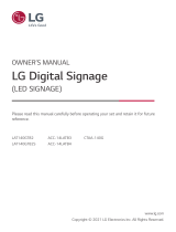 LG LAT140GT82 Digital Signage Owner's manual