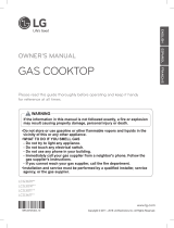 LG LCG3611ST 30 Inch Stainless Steel Gas Cooktop Owner's manual