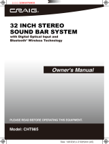 Craig 32 INCH STEREO SOUND BAR SYSTEM Owner's manual