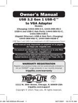 Tripp Lite TRIPP-LITE U444-06N-V-C USB 3.2 Gen 1 USB-C to VGA Adapter Owner's manual