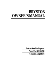 Bryston PowerPac 60 Owner's manual