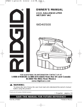 RIDGID 40500 4 U.S. Gallon-15 Liter Wet-Dry VAC Owner's manual