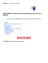 BONTEMPI 48 6100 Wireless Karaoke Boom Box Owner's manual