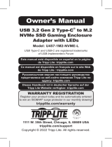 Tripp Lite TRIPP-LITE U457-1M2-NVME-L USB 3.2 Gen 2 Type-C to M.2 NVMe SSD Gaming Enclosure Adapter Owner's manual