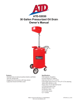 ATD -52030 30 Gallon Pressurized Oil Drain Owner's manual