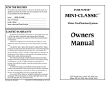 Pure Water Mini Classic Water Purification System Owner's manual