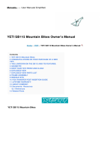 Yeti SB115 Mountain Bikes Owner's manual