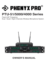 PHENYX PRO PTU-51 Eight Channels Wireless Microphone System Owner's manual