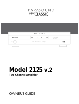 Parasound 2125 V.2 User manual