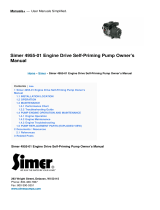 Simer 4955-01 Engine Drive Self-Priming Pump Owner's manual