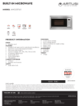 Artusi AMO25TK/1 Built In Microwave Oven Owner's manual
