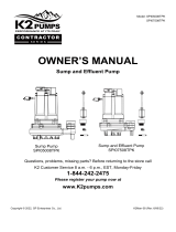 K2 Pumps SPI05008TPK Owner's manual