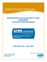 AHRI Refrigerant Recovery or Recycling Equipment Certification Program Owner's manual