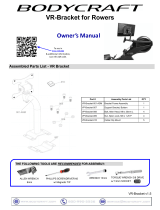 BodyCraft VR-Bracket for Rower Machine Owner's manual