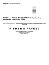 Fisher and Paykel RF442BLXFD5 413L Freestanding Refrigerator Freezer User guide