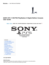 Sony CFI-1115B PS5 PlayStation 5 Digital Edition Console User guide