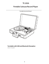 DANFI AUDIO TE-2026 Portable Suitcase Record Player Turntable User guide
