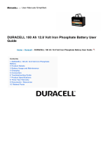 Duracell 100 Ah 12.8 Volt Iron Phosphate Battery User guide