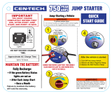 CENT-TECH 57209 750 Peak Amp Portable Jump Starter And Power Pack User guide