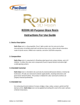 PacDent Rodin 3D Resin Printing Materials User guide