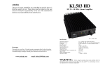 RM Italy KL503 HD 30 MHz Linear Amplifier User guide