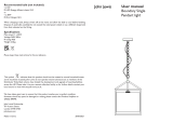 JOHAN LEWIS Boundary Single Pendant light User manual
