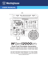 Westinghouse WGen12000DFc Dual Fuel Portable Generator User manual