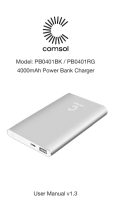 Comsol PB0401BK/ PB0401RG 4000mAh Power Bank Charger User manual