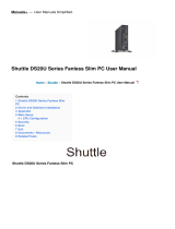 Shuttle DS20U Series Fanless Slim PC User manual