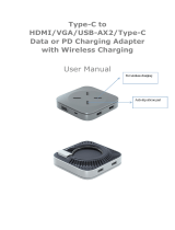 CE-Link CE-LINK Type-C to HDMI-VGA/USB-AX2-Type-C Data or PD Charging Adapter User manual