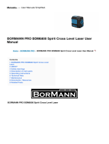 BORMANN PRO BDM6800 Spirit Cross Level Laser User manual