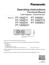 Panasonic PT-VMZ71 User manual